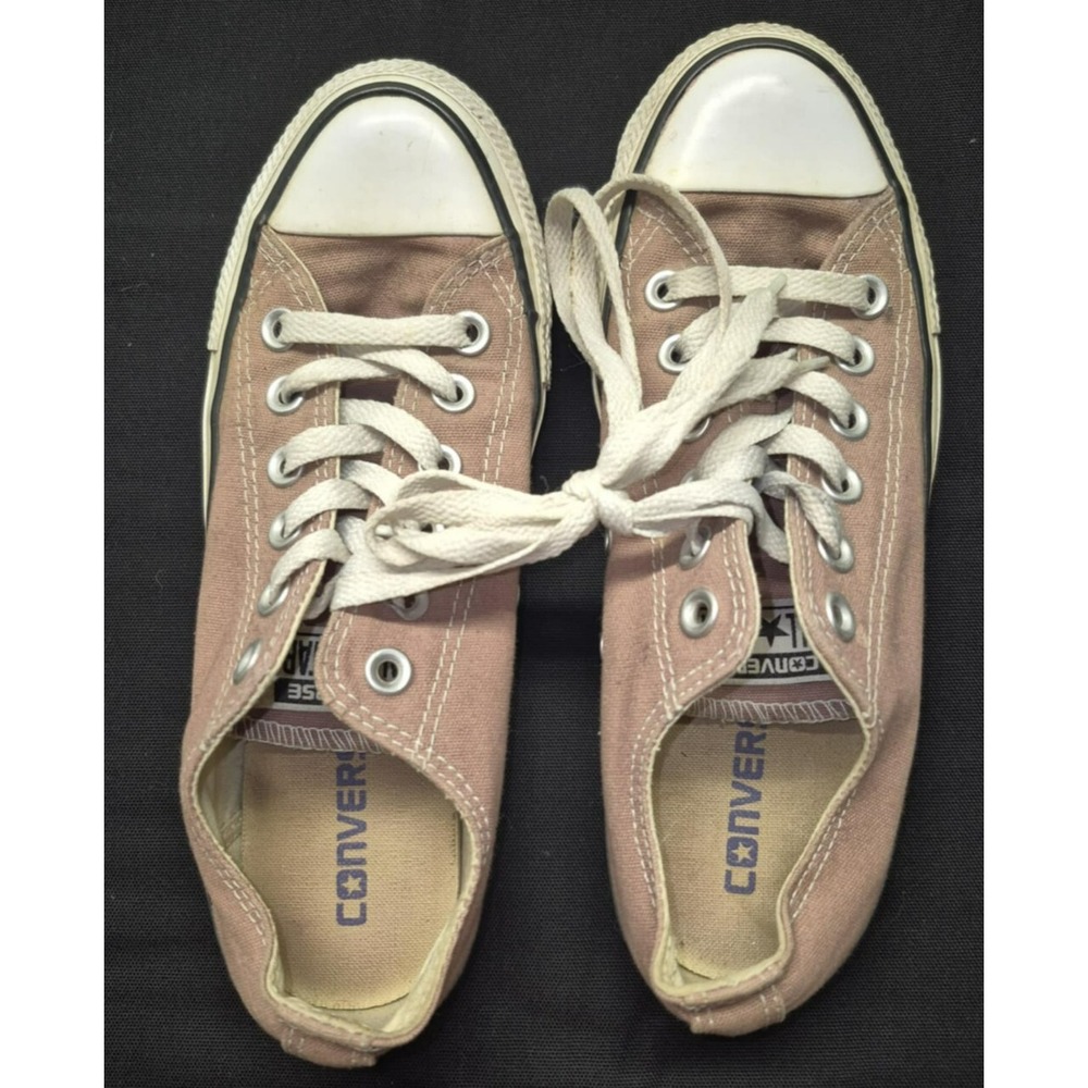 All Star Converse pink‎ tie laces low top sneaker shoes women sz 7